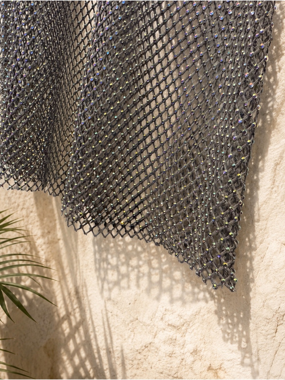 Zara NWT Grey Rhinestone Mesh Midi Dress M 7901/931 - Picture 4 of 5